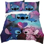 Parure de couette - napasa - lilo et stitch - 200x200 cm - polyester - finition soign�e