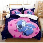 Housse de couette stitch 200x200 cm avec 2 taies doreiller 50x75 cm - ensembles de housses de couette ...