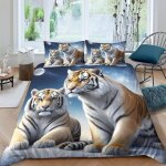 Housse de couette tigre animal 220x240 cm parure de lit confortable doux microfibre literie 3d imprimé ... Housse de couette tigre animal 220x240 cm parure de lit confortable doux microfibre literie 3d imprimé ...