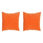Housse de coussin 2 pices 50x50 en tissu jersey velours ctel. fermeture clair cache.