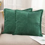 Housse coussins 45x45 pour canap� motif crois� en velours c�tel� doux coussin vert sauge pour enfant ...