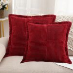 Housse coussins 45x45 pour canap� motif crois� en velours c�tel� doux coussin vert sauge pour enfant ...