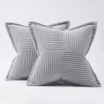 Housse coussins 45x45 pour canap� motif crois� en velours c�tel� doux coussin vert sauge pour enfant ...