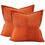 Housse coussins 45x45 pour canap motif crois en velours ctel doux coussin vert sauge pour enfant ...