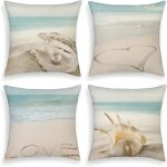 Housse de coussin 45x45 love plage décoratif housses coussins pour canapé salon lit extérieur lot de ... Housse de coussin 45x45 love plage décoratif housses coussins pour canapé salon lit extérieur lot de ...