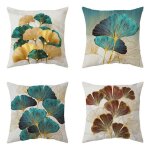 Housse de coussin 45x45 turquoise et or taies doreiller en coton coussins de canap dcoratifs lot de ...