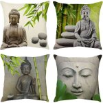 Housse de coussin 45x45 zen décoratif housses coussins pour canapé salon lit extérieur lot de 4 bouddha ... Housse de coussin 45x45 zen décoratif housses coussins pour canapé salon lit extérieur lot de 4 bouddha ...