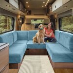 Housse de coussin pour caravanejacquard housse banquette campinghousse de coussin de canap (light bluew ...