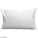 Housse de coussin - coton - 40 x 65 cm - blanc - rectangulaire - décorative Housse de coussin - coton - 40 x 65 cm - blanc - rectangulaire - décorative