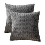 Housses de coussin dcoratives - luxe - gris fonc - 45x45 cm - lot de 2 - velours synthtique