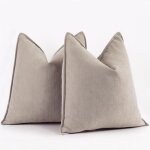 Housse de coussin - kzq - 50x50 cm - chenille - beige - lot de 2