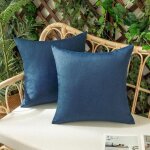 Housse de coussin - largeight - 50x50 cm - imperm�able - lin - bleu fonc�