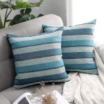 Housses de coussin - largeight - rayures - 40x40 cm - 2 pi�ces - bleu