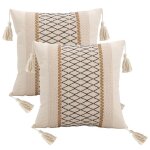 Housses de coussin - non spcifi - 45x45 cm - 2 pices - rayures - style campagne