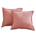 Housse de coussin - noname - lot de 2 - velours c�tel� - rayures boh�mes - 45 x 45 cm