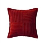 Housses de coussin - handeiu - velours c�tel� - rouge - 45x45 cm - d�coratif chic