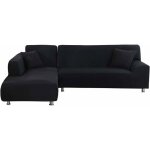 Housse lastique pour canap dangle avec accoudoir escamotable facile  installer noire 2 places + 2 ...