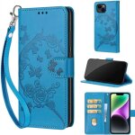 Housse �tui pour apple iphone 15 pu cuir et tpu doux coque beau fleur portefeuille magn�tique support ...