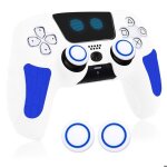 Housse Étui bleu et blanc thème robot cosmique pour manette dualsense ps5 - coque avec sticker tactile ... Housse Étui bleu et blanc thème robot cosmique pour manette dualsense ps5 - coque avec sticker tactile ...