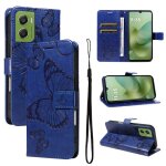 Housse �tui coque pour motorola moto g06 4g portefeuille pu cuir flip case cover bleu multicolore papillon ...