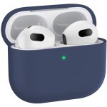 Housse tui coque de protection en silicone bleu marine pour boitier airpod 3 - yuan yuan