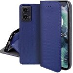Housse etui portefeuille avec coque interieure en silicone pour motorola moto g35 5g + film ecran - bleu ...