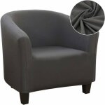 Housse fauteuil cabriolet extensible lavable chesterfield gris