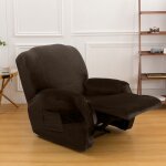 Housse de fauteuil doux velours extensible housse de canap� antid�rapante avec poche lat�rale protege ...