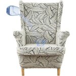 Housse fauteuil � oreilles 2 pi�ces gris fonc� imperm�able avec housse coussin en t label