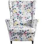 Housse de fauteuil à oreilles extensible 2 pièces?housse de fauteuil antidérapante - début de lété Housse de fauteuil à oreilles extensible 2 pièces?housse de fauteuil antidérapante - début de lété