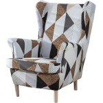 Housse de fauteuil � oreilles extensible 2 pi�ces - plaqu� or