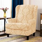 Housses de fauteuil à oreilles extensible?housse de canapé en tissu spandex lavable en jacquard tricoté?beige) ... Housses de fauteuil à oreilles extensible?housse de canapé en tissu spandex lavable en jacquard tricoté?beige) ...