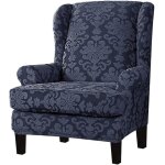 Housses de fauteuil à oreilles extensible?housse de canapé en tissu spandex lavable en jacquard tricoté?bleu) ... Housses de fauteuil à oreilles extensible?housse de canapé en tissu spandex lavable en jacquard tricoté?bleu) ...
