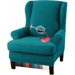 Housse de fauteuil à oreilles imperméable de couleur unie de haute qualité?bleu lac) Housse de fauteuil à oreilles imperméable de couleur unie de haute qualité?bleu lac)