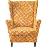 Housse de fauteuil à oreilles?version imprimée - jaune Housse de fauteuil à oreilles?version imprimée - jaune