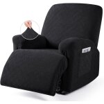 Housse de fauteuil relax 4 pices avec poches latrales housses de protection amovibles et lavables noir ...