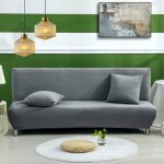Housse imperm�able extensible pour canap� - lit futon pliant 2 - 3 places sans accoudoirs dark grey taille ...