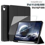 Housse ipad 11 - hom2seeker - a16 (2025) - film verre tremp - coque antichocs - noir