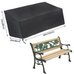 Housse de mobilier de banc 3 places - housse de mobilier de jardin extrieur - tissu oxford 210d - noir ...