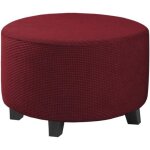 Housse ottomane rond housses de pouf extensible jacquard housse de repose - pieds protecteur de meubles ...