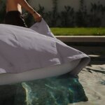 Housse pour pouf g�ant xxl 180x140cm flottant pour piscine - gris galet