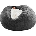 Housse de pouf multifonction (sans rembourrage) gris fonc� 180 * 90cm