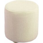 Housse de pouf ottomane carr�e / rond extensible housses de repose - pieds en jacquard doux pour prot�ger ...