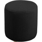 Housse de pouf ottomane carre / rond extensible housses de repose - pieds en jacquard doux avec fond ...