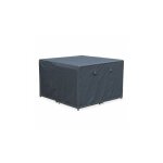 Housse de protection 112 x 112 cm gris fonc - housse carre en polyester enduit pa pour tables de jardin ...