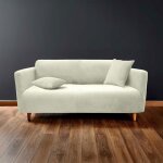 Housse canap� extensible gaufr�e sacha 225x245 cm - polyester blanc anti - t�che pour clic - clac 2 - ...