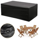 Housse de protection pour salon de jardin - impermable - anti - vent / pluie / uv - noir