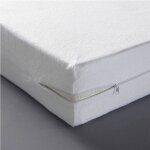 Housse rnove matelas impermable - 160 x 200 cm - molleton - france - blanc