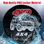 Housse de roue de secours 4x4 14 15 16 pouces pices de couverture de pneu en cuir pvc pneus de voiture ...