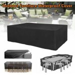 Housse salon de jardin 160 130 90 cm housse table jardin rectangulaire housse de protection meubles toile ...
